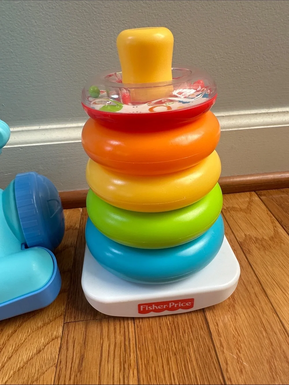 Fisher-Price Blue Play Vacuum, Stacking Rings & Shape Sorter Set